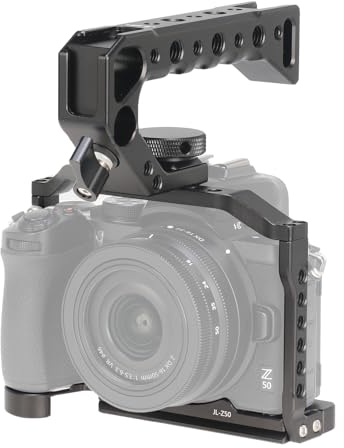 FOTGA Cage pour appareil photo et poignée supérieure - Kit de montage pour appareil photo Nikon Z50 - En alliage d'aluminium - Avec plaque de dégagement rapide - Compatible avec la tête de trépied
