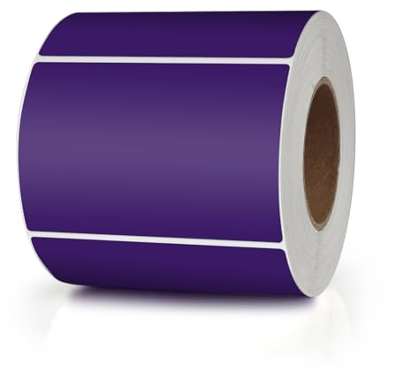 Meitaat Lila Rechteckig Aufkleber 76 x 50MM Farbkodierung Selbstklebend Etiketten Umzug Rolle Ablösbar 500 Stück