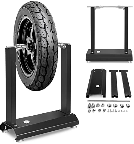 UISEBRT Auswuchtgerät für Motorradräder, Auswuchtbock Motorrad, Motorradreifen Felgenauswuchtmaschine, Auswuchtmaschine Radauswuchtmaschine mit Verstellbaren Kegeln und Wasserwaage
