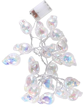 Warmhm 1Stk Lichterketten Laterne Kronleuchter Halloween-Außenleuchten LED halloween beleuchtung halloween dekoration Schädel schmücken Kürbis Laternenpfahl Kupferkabel
