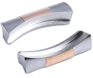 YIYOU 2 stücke Edelstahl glänzend Silber gekrümmte Endverbindung Endlink Kompatibel mit Rolex-Gürtel Kompatibel mit Submariner-Uhr-Band nur Gummi-Lederband 20mm ( Color : Middle Rose , Size : 20mm )