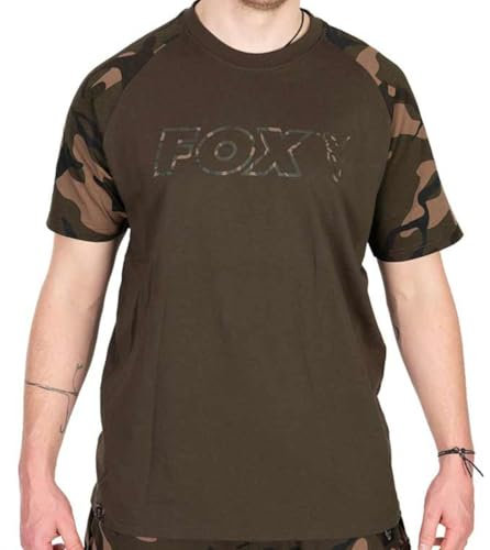 Fox Khaki/Camo Outline T-Shirt - Angelshirt, Größe:XL