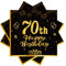 40 Stück Schwarz Servietten Geburtstag,70 geburtstag Schwarz Gold Papier Party Servietten 33 x 33cm Papierservietten für Mann Frau Mädchen Geburtstag Party Deko