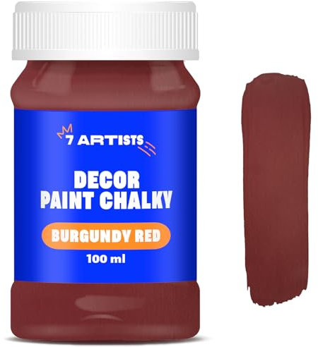 7 Artists Chalk Paint Rouge Bourgogne 100 ml Peinture Chalk Paint | Craie Peinture | Peinture Bois Meuble | Vintage Paint | Chalky Paint | Peinture à la Craie | Chalky Peinture | Furniture Paint