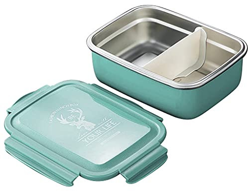 Loncheras de acero inoxidable para niños con compartimentos, cajas de metal para desayuno, guardería, escuela