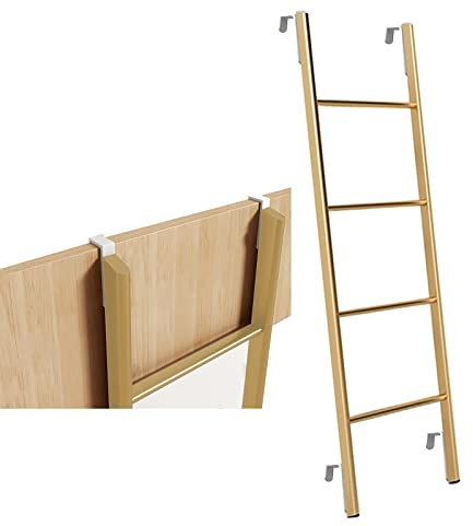 LJGYYDS Goldene Hängeleiter aus Metall für Etagenbetten mit verstellbaren Haken, Sicherheits-Kletterleiter für Wohnmobil/Haus/Schule für Teenager/Kinder/Studenten