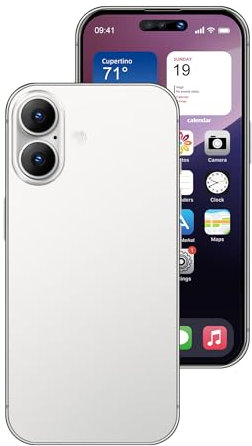 FufoneUS Affichage de Faux Jouets téléphone Portable modèle métallique Non Fonctionnel réplique 1:1 téléphone pour téléphone 16 Faux Jouets téléphone Portable, écran Couleur Blanc 16