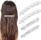 LLOUSSAK 4 Stück Haarspangen Silber Strasssteine, Glitzer Silber Haarklammer, Französisch Perle Haarschmuck, Strass Haarspangen für Frauen, Mädchen, Prom, Party, lange Haare, kurze Haare