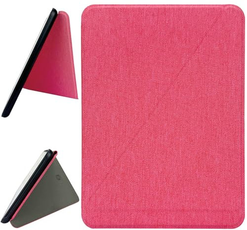 ZhaoCo Étui pour 7'' Kindle Colorsoft Signature Edition 2024 / Kindle Paperwhite 2024 / Kindle Paperwhite Signature Edition 2024, Folio du Livre Coque Housse de Protection (Tissu Rose)