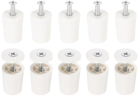 QUARKZMAN 10 Pcs Butée Volet Roulant 28mm Butée de Volet Roulant Bouchon d'Arrêt en Plastique avec Rondelles et Vis pour Volets Roulants Lames de Volets Roulants, Blanc
