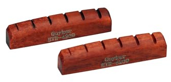 Guyker Sillet en os pour guitare - Sillets en os rouge pré-rainurés pour guitare électrique 6 cordes style LP Les Paul, pièces de rechange accessoires 42mm*6mm*9mm (2 pièces), ETR4269