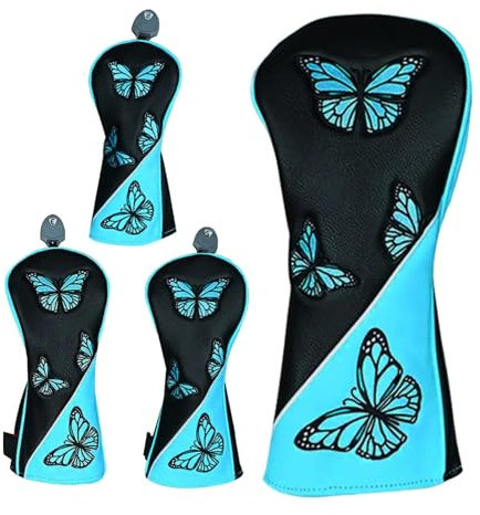 Golfschlägerhaube, Fairway-Holzabdeckungen, Golfschläger-Schutz, stilvolles und funktionales Design, sichere Passform mit elastischem Verschluss, 34 x 16 x 5 cm, für Fairwayhölzer, Sport