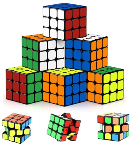 Lot de 10 Mini Rubiscube 3x3x3 cm,Speed Cube Ensemble,Cadeau pour Enfant Adultes Anniversaire,Petit Cube Magique pour Filles et garçons