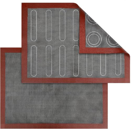 Yezelend Tappetino Microforato per Forno, 2 PCS Tappetino da Forno in Silicone, Tappetino A Doppia Faccia Antiaderente, Resistente al Calore E Riutilizzabile