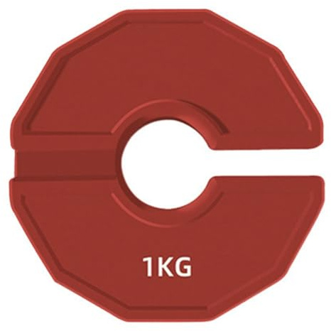 Wisyurt 1 Pc Gym Micro Plates Dumbbell Fractional Weight Plate Rubber Fractional Weight Plates Add-on Change Red 1KG