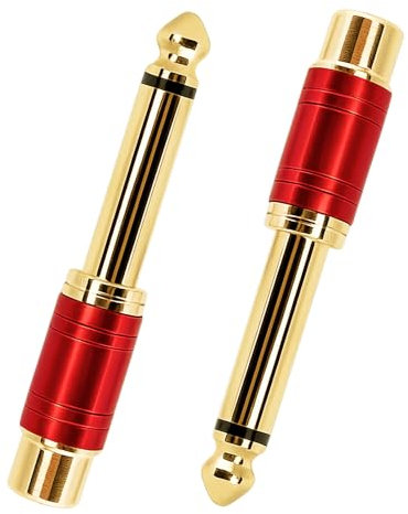 2 Pcs RCA Female to 6.35mm (1/4 inch) Male Audio Adapter to RCA Phono Female Audio Adapter Converters,Gold-Plated TS Connectors for Mixer, Amplifier, Speaker, Recording Equipment, Hi-Fi Systems