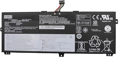 FCZFCZ L18L3P72 Battery 51Wh 4372mAh Replacement for Lenovo ThinkPad X390 Yoga 20NN 20NQ / ThinkPad X13 Yoga 1st Gen 20SX 20SY series SB10K97659 02DL021 SB10T83170 5B10W13927 L19M3P71 L18M3P72 11.55V