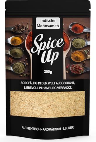 Spice Up Weiße Indische Mohnsamen 300g – White Poppy Seeds – 100% naturreine Mohnsamen – Mild-nussig & aromatisch – Für Currys, Saucen, Süßspeisen & Ayurveda – Vegan & ohne Zusatzstoffe