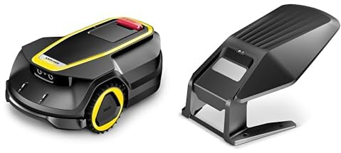 Bundle aus Kärcher Mähroboter RCX 4, Flächenleistung: 1.500 m² + Kärcher Garage für den RCX Mähroboter, zum Schutz von starkem Niederschlag