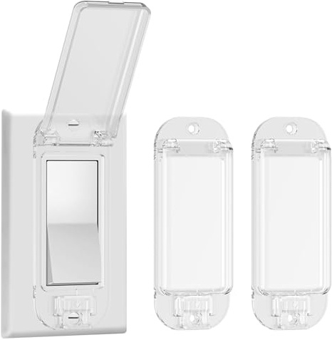 CharmBurst 2 light switch protective cover, baby safe wall switch cover for toggle switch, protects your lights or circuits from accidentally switching on and off