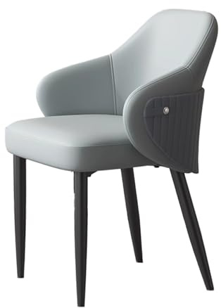 MBNKMEBU Esszimmerstühle im Mid-Century-Modern-Stil, gepolsterter Akzent-Armlehnstuhl mit Metallbeinen, Bequeme Beistellstühle for Gäste im Wohnzimmer(Grey)