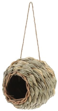 GLEAVI Naturgeflecht Kleintiernest aus Gras Hamster Versteck mit Rückzugsort Ratten und Chinchillahaus Umweltfreundliches Hamsterzubehör für Kleintierkäfig