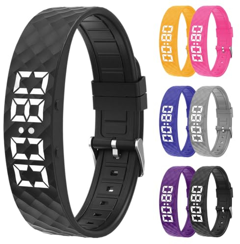 CEWROM Réveil à Vibration et Rappel, Montre d'Alarme Vibrante, Réveil Silencieux avec Fonction Vibreur, Minuteur et 8 Alarmes Quotidiennes, Rappel de Boisson pour les Personnes Âgées et Enfants