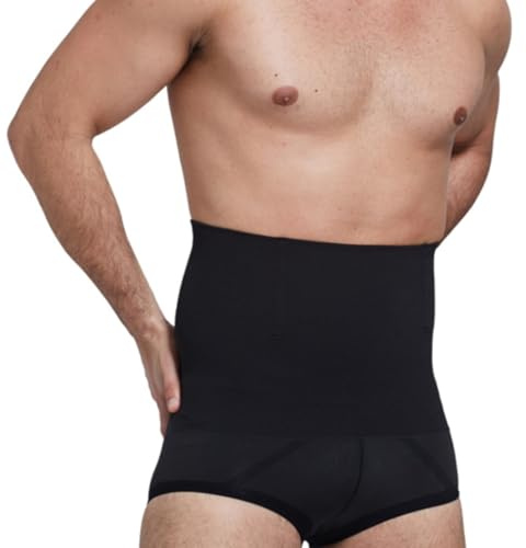 PEONNYT Men‘s Compression Shapewear High Waist Tummy Control Briefs - Bamboo Charcoal Slimming Underwear with 4D Anti-Roll Bones, Seamless Breathable Butt Lifting Shapewear for Gym & Daily Wear