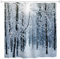 goodbath Wald Duschvorhang, Winterschnee, Bäume, wasserdicht, schimmelresistent, Stoff, Badezimmer-Duschvorhänge, 183 x 183 cm, Weißbraun
