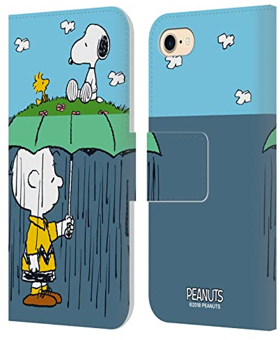 Head Case Designs Offizielle Peanuts Charlie, Snoppy & Woodstock Halbzeiten Und Gelächter Leder Brieftaschen Handyhülle Hülle Huelle kompatibel mit Apple iPhone 7/8 / SE 2020 & 2022
