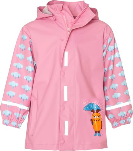 Playshoes Regenjacke Unisex Kinder Wind- und wasserdicht Regenmantel Regenbekleidung, rosa Die Maus, 104