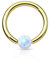 Piercingfaktor Piercing Klemmring Ring mit Opal Klemm Kugel Septum Nasen Lippen Helix Ohr Nasenpiercing Ohrpiercing Tragus Intimpiercing Lippenband vergoldet Gold Weiß 1,2 x 8mm
