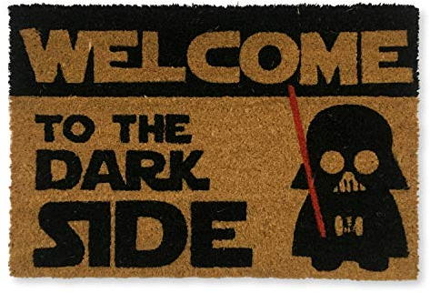 KOKO DOORMATS Fussmatte aussen - Türmatte außen kokosmatte mit antirutsch PVC - Fußmatte lustig Welcome to The Dark Side Design - Outdoor Doormat - Größe: 60 x 40 x 1.5 cm.