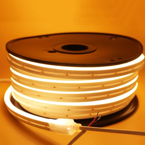 YXHL® Néon LED en silicone 12V, décoration de signe de bricolage intérieur et extérieur étanche, 15 mètres 3000K blanc chaud