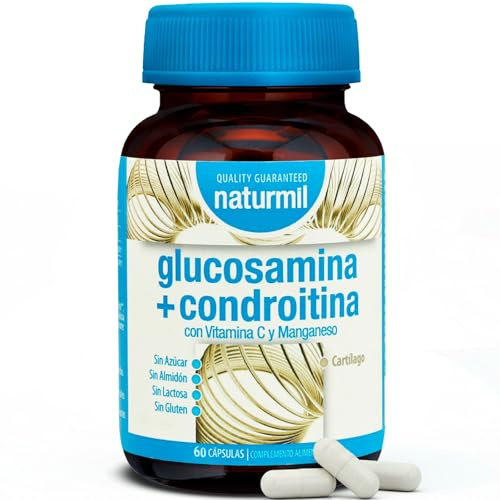 Glucosamina y condroitina con vitamina C, 60 cápsulas, DietMed | Glucosamina - Condroitina - Vitamina C - Manganeso - Cartílago - 60 cápsulas