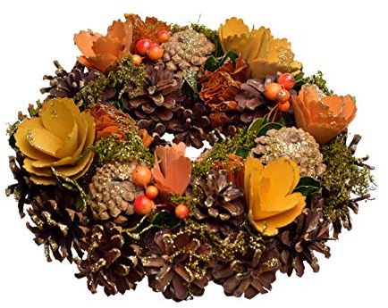 HEITMANN DECO bunter Herbstkranz - Reisigkranz - Herbst-Deko - Natur - braun,orange,gelb, grün - ca. 25 x 25 x 8 cm