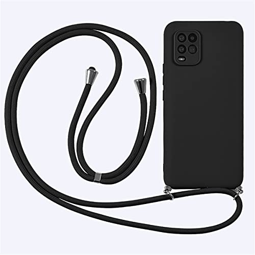 Yoedge 2 in 1 Handykette Handyhülle für Xiaomi Mi 10T/10T Pro 5G/Redmi K30S 6,67,Silikon Motiv hüllemit Kordel zum Umhängen,Verstellbarer Necklace Cover für Xiaomi 10T Pro/10T 5G,Schwarz
