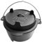 Grillfürst Dutch Oven DO 4 Sonderedition Klaus Grillt - stabil stehender Feuertopf durch speziell entwickelte T-Füße, hitzebeständiger Gusseisen Topf, Deckel als Pfanne nutzbar, ca. 4 Liter
