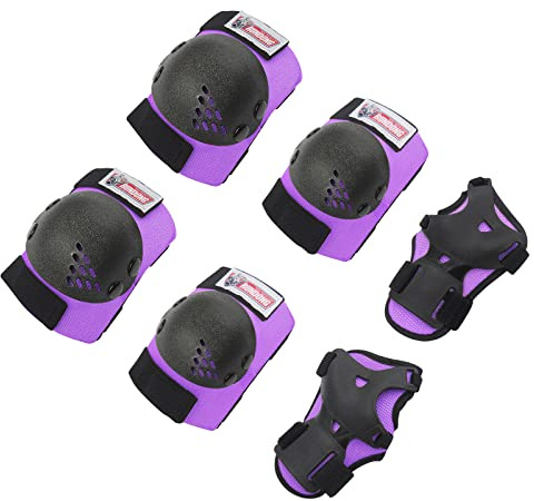 SOHOUR HOME Kids Knee Pads Elbow Pad Wrist Guards 3 in1 Protective Gear Set | are Durable Fabrics/Ventilated EVA Foam Padding/Polycarbonatefull-Coverage Caps for 3-15 Years Child Roller Skates Skateboard