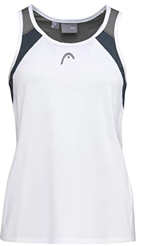 HEAD Damen Club 22 Tank Top Women, Weiß/Navy, Xs Blusen & T-Shirts, Weiß/Navy, XS EU