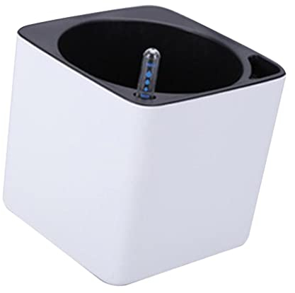 Perfeclan Self Watering Planter Houseplant Flower Pot Windowsill Planter Trough for Garden House Plants, Aloe, and More (5inch White with Water Level Indicator)