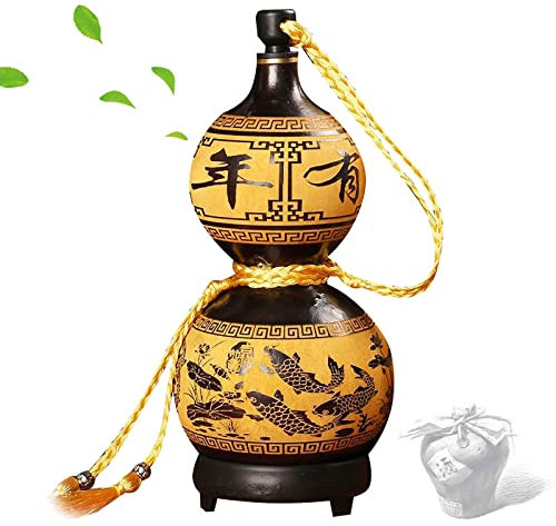 PBIOD Flash à la Hanche, cruche de Gourde, Ornements de Gourde Joue de saké POSTABLE Portable BOVEDEDER OUTROOR MOTIFABLE DÉCORATIVE Antique DÉCORATIF,1000ml