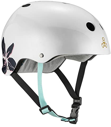 Triple Eight Unisex-Erwachsene Sweatsaver Helm – Zertifiziert Skate-und Skateboard, Blumenmuster, X Small