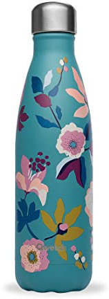 QWETCH - Bouteille Isotherme Originals Bohème Bleu 500ml - 24h Froid et 12h Chaud - Etanche, sans BPA & Réutilisable - Gourde INOX Isotherme pour Sport, Voyage, Bureau, Randonnée