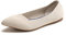 Womens Pointed Toe Ballet Flat Knit Dress Shoes Low Wedge Flat Shoes Comfort Slip On Flats Shoes for Woman Classic Softable Shoes Beige