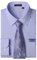 HISDERN Camisa Hombre Lila Manga Larga Formal Camisas y Corbata Elegante Camisa de Vestir de Negocios Boda con Bolsillo Regular Fit L