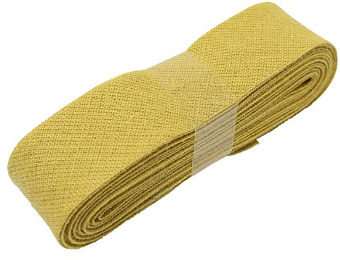 3 Meter Schrägband 20mm Breite in Unifarben - Biasband - zum Einfassen oder Verzieren von T-Shirts, Tischdecken, Deko und vieles mehr - Ocker (124)