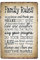 30 x 20 cm großes Schild mit Aufschrift Home Signs- Family Rules, Vintage-Schild, Retro-Poster, Heimdekoration, Schild