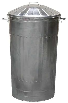 simpa 180L XXL Strong Tough Galvanised Metal Bin & Locking Lid 95cm (H) x 64cm (W) x 52cm (Dia)