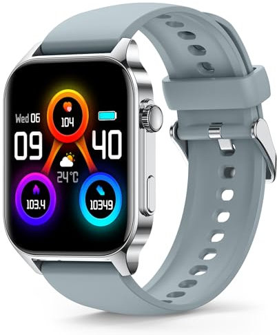SOUYIE Smart Watch, monitor dell'ossigeno nel sangue reale a infrarossi, smartwatch HD da 1,91 pollici per uomo con frequenza cardiaca, pressione sanguigna, monitor del sonno, fitness tracker imperme